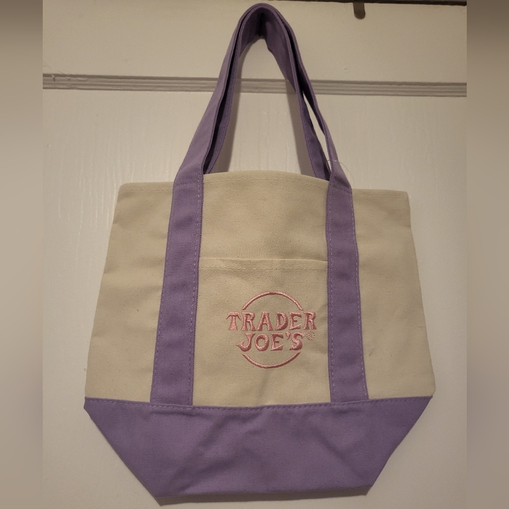 Purple and Cream Tote Bag